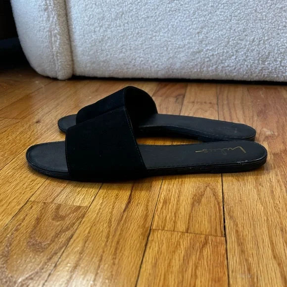 Addison Black Nubuck Slide Sandals - Picture 5 of 7